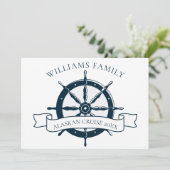 カスタムファミリークルーズシップ航海のホイールバケーション 招待状 (スタンド正面)