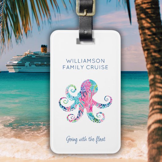 カスタムファミリークルーズバケーションキュートタコ ラゲッジタグ