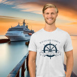 カスタムファミリークルーズ船のトリップ航海のホイール トライブレンドＴシャツ<br><div class="desc">ネイビーカスタムブルーボートのハンドルを搭載した海上でのビーチクルーズのためのシックな夏の休暇トリブレンドTシャツ。この航海のテーマのデザインは、特別な旅行を記念するクラスマッチングファミリー懇親会ティーに最適である。姓と年でパーソナライズ。</div>