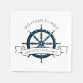 カスタムファミリークルーズ船ヴィンテージホイ航海のール スタンダードカクテルナプキン (正面)