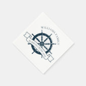 カスタムファミリークルーズ船ヴィンテージホイ航海のール スタンダードカクテルナプキン (角)