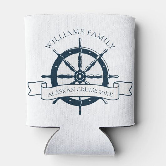 カスタムファミリークルーズ船ヴィンテージホイ航海のール 缶クーラー (裏面)