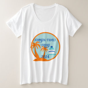カスタムファミリークルーズ プラスサイズTシャツ