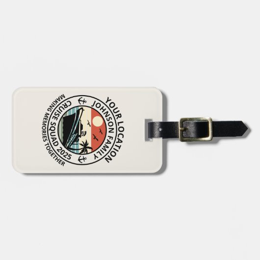 カスタムファミリーグループマッチングクルーズトリップ ラゲッジタグ (正面横)