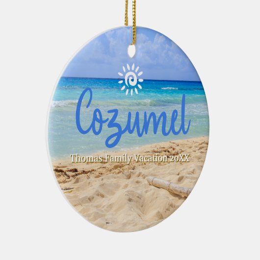 カスタムファミリーコスメルバケーションクリスマス セラミックオーナメント (右)
