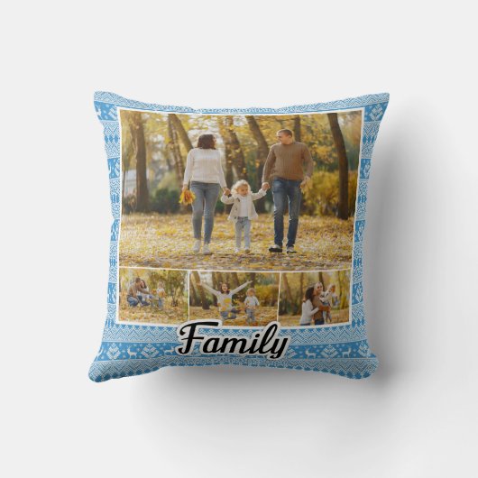 カスタムファミリーコージーセータークリスマストナディースノー クッション (裏面)