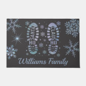 カスタムファミリーサンタブーツフットプリントクリスマス ドアマット (正面)