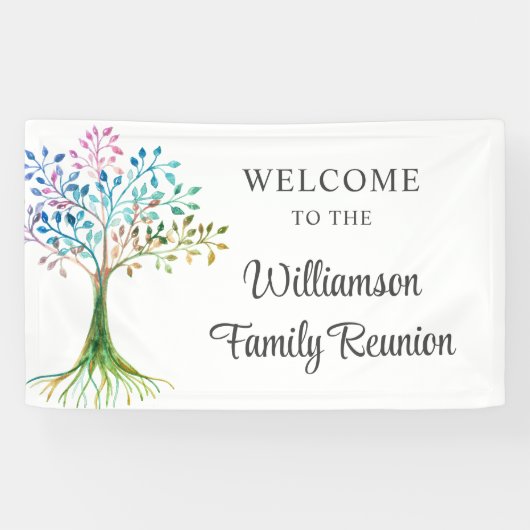 カスタムファミリーツリーファミリー懇親会ウェルカム 横断幕 (横)