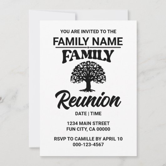 カスタムファミリーツリーファミリー懇親会招待状 招待状 (正面)