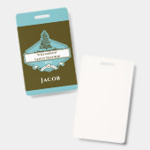 カスタムファミリーツリーロゴ懇親会名 バッジ (正面&裏面)