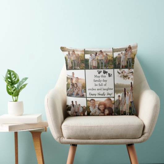カスタムファミリーデイコラージュ写真装飾用クッション クッション (椅子)