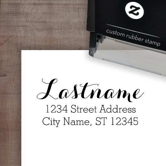 カスタムファミリーネームと差出人住所ウィムシーフォント セルフインキングスタンプ