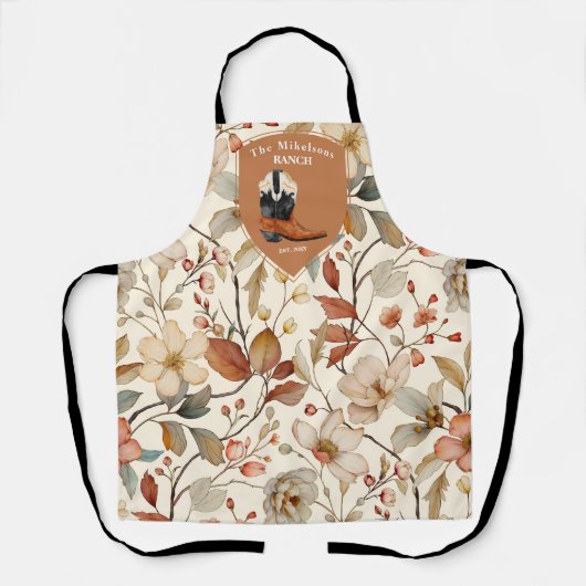 カスタムファミリーネームウエスタンランチ エプロン (正面)