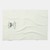 カスタムファミリーネームクリスマスツリーファームレトロ キッチンタオル (横)