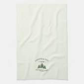 カスタムファミリーネームクリスマスツリーファームレトロ キッチンタオル (縦)