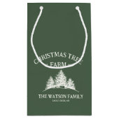 カスタムファミリーネームクリスマスツリーファームレトロ スモールペーパーバッグ (裏面)