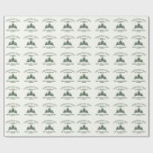 カスタムファミリーネームクリスマスツリーファームレトロ ラッピングペーパー (フラット)