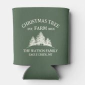 カスタムファミリーネームクリスマスツリーファームレトロ 缶クーラー (裏面)