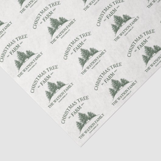 カスタムファミリーネームクリスマスツリーファームレトロ 薄葉紙 (詳細)