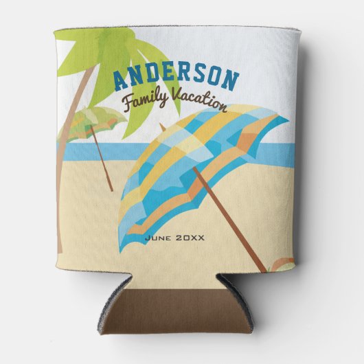 カスタムファミリーネームサマービーチバケーション 缶クーラー (正面)