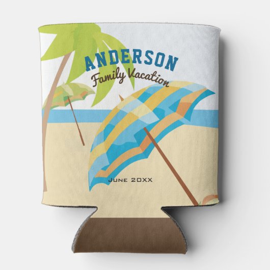 カスタムファミリーネームサマービーチバケーション 缶クーラー (裏面)