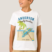 カスタムファミリーネームサマービーチバケーション Tシャツ (正面)