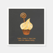 カスタムファミリーネームハロウィンナプキンス スタンダードカクテルナプキン (正面)