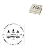 カスタムファミリーネームパインツリー差出人住所 ラバースタンプ (押印)