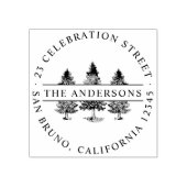 カスタムファミリーネームパインツリー差出人住所 ラバースタンプ (インプリント)