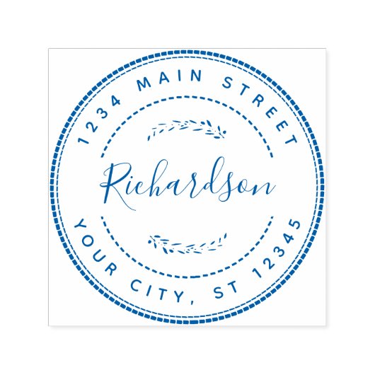 カスタムファミリーネームラウンド差出人住所 セルフインキングスタンプ (デザイン)