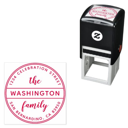 カスタムファミリーネームラウンド差出人住所 セルフインキングスタンプ (インサイチュ)