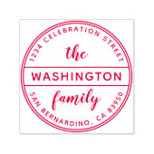 カスタムファミリーネームラウンド差出人住所 セルフインキングスタンプ (デザイン)