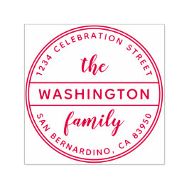 カスタムファミリーネームラウンド差出人住所 セルフインキングスタンプ