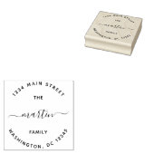 カスタムファミリーネームラウンド差出人住所 ラバースタンプ (押印)