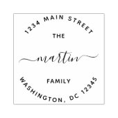 カスタムファミリーネームラウンド差出人住所 ラバースタンプ (インプリント)