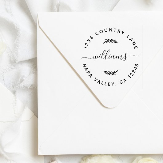 カスタムファミリーネームラウンド差出人住所 ラバースタンプ