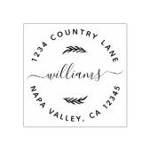 カスタムファミリーネームラウンド差出人住所 ラバースタンプ (インプリント)