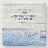 カスタムファミリーネームレイクハウスコースター ストーンコースター (正面)