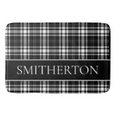 カスタムファミリーネーム白黒バッファロープレイド バスマット (正面)