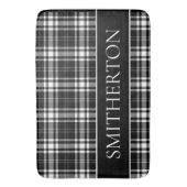 カスタムファミリーネーム白黒バッファロープレイド バスマット (正面縦)
