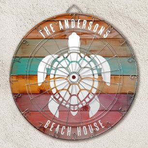 カスタムファミリーネーム素朴ビーチハウスダートボード ダーツボード