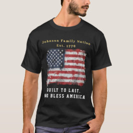 カスタムファミリーネーム アメリカ国旗 Tシャツ