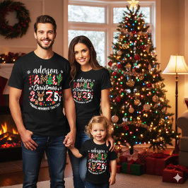 カスタムファミリーネーム クリスマス2025 フェスティブホリデー Tシャツ