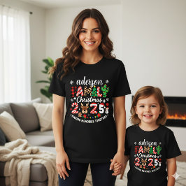 カスタムファミリーネーム クリスマス2025 フェスティブホリデー Tシャツ