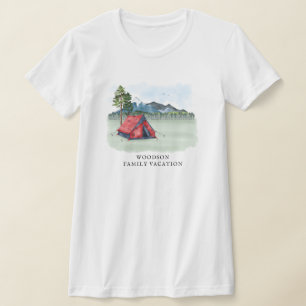 カスタムファミリーバケーションキャンピングトリップファミリー名T- Tシャツ