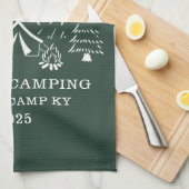 カスタムファミリーバケーションキャンピングマッチング キッチンタオル (四つ折り)
