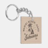 カスタムファミリーバケーションサマービーチグループトリップ キーホルダー (正面左)