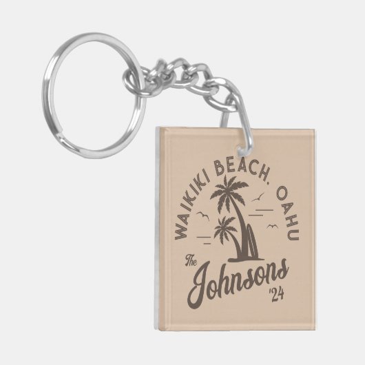 カスタムファミリーバケーションサマービーチグループトリップ キーホルダー (正面左)