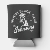 カスタムファミリーバケーションサマービーチグループトリップ 缶クーラー (裏面)