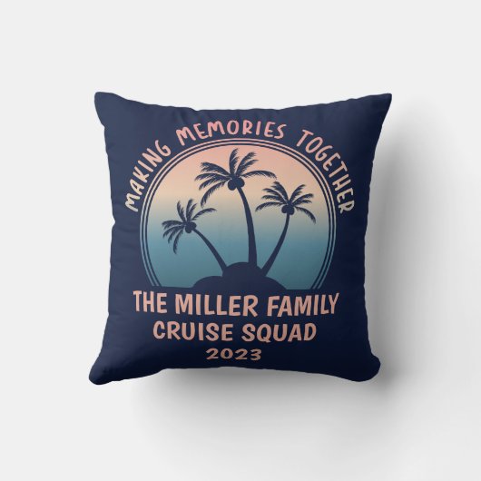 カスタムファミリーバケーションサマービーチトリップ クッション (裏面)